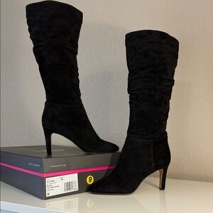 Vince Camuto Black Heeled Suede Boots